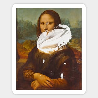 Mona Lisa with custard pie Sticker